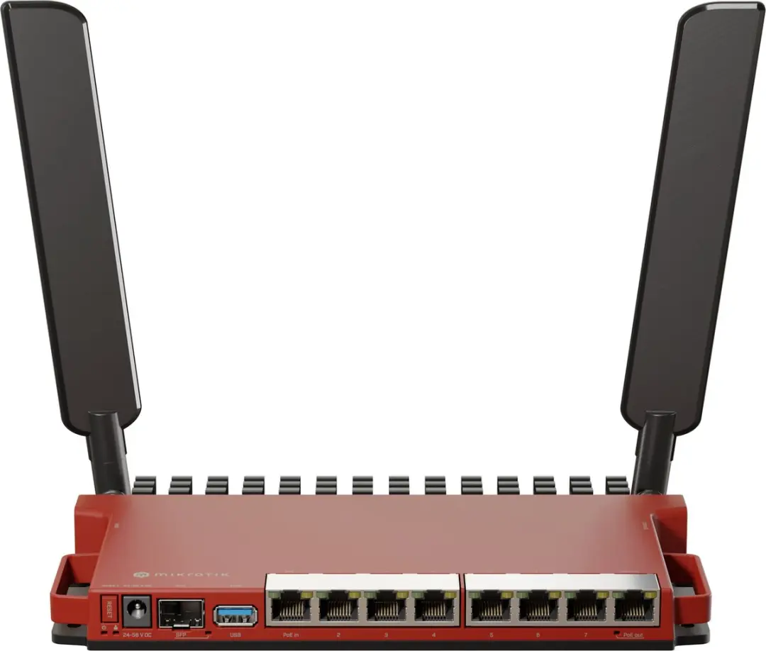 MikroTik L009UiGS-2HaxD-IN Router - 8x Gigabit LAN - 1x USB 3.0 - Rood