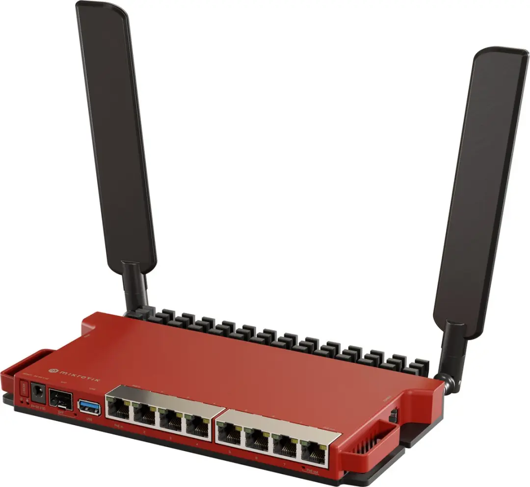 MikroTik L009UiGS-2HaxD-IN Router - 8x Gigabit LAN - 1x USB 3.0 - Rood