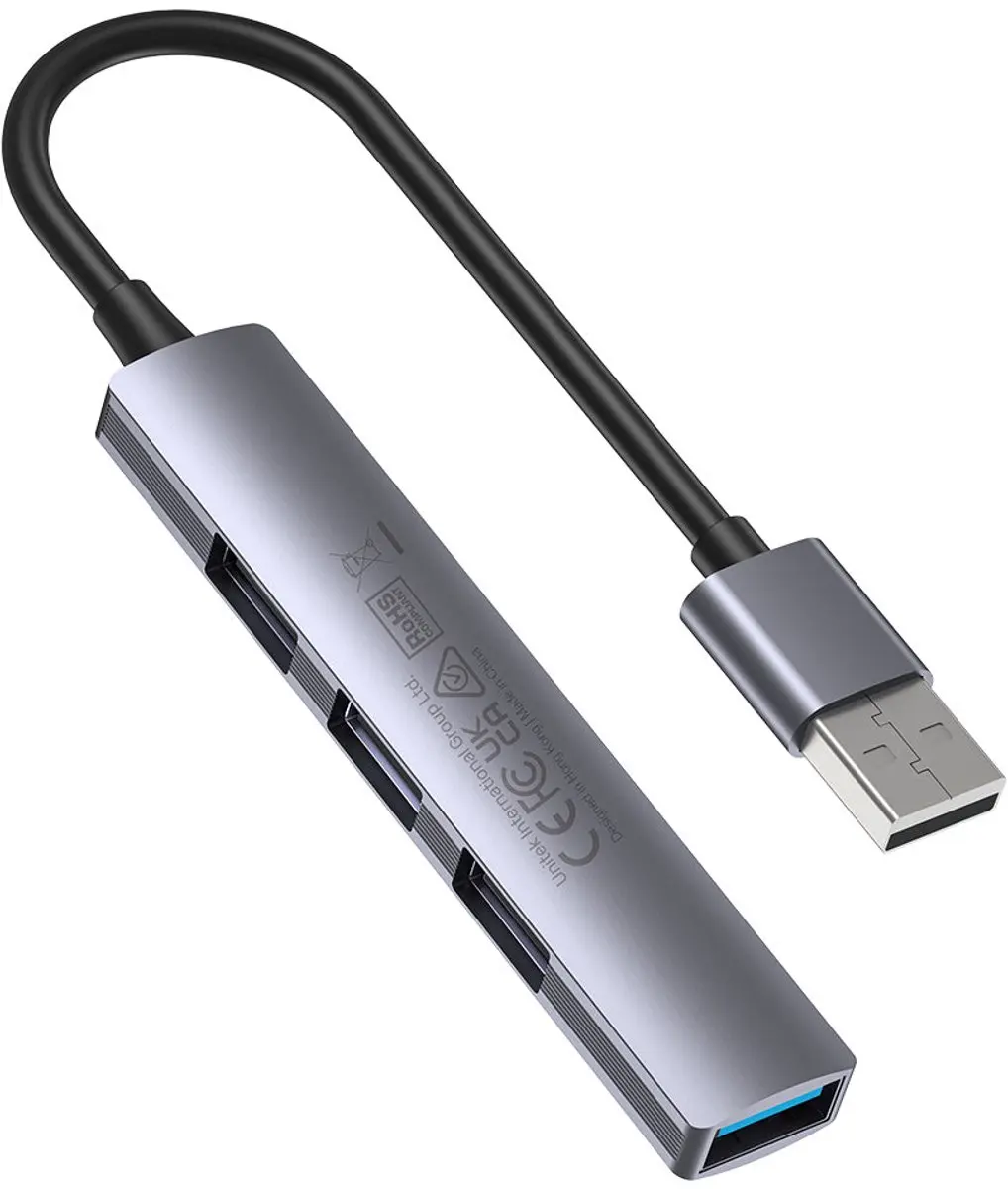 Unitek H1208A USB 3.2 Hub 5Gbps - Grijs - afbeelding 6 van 6