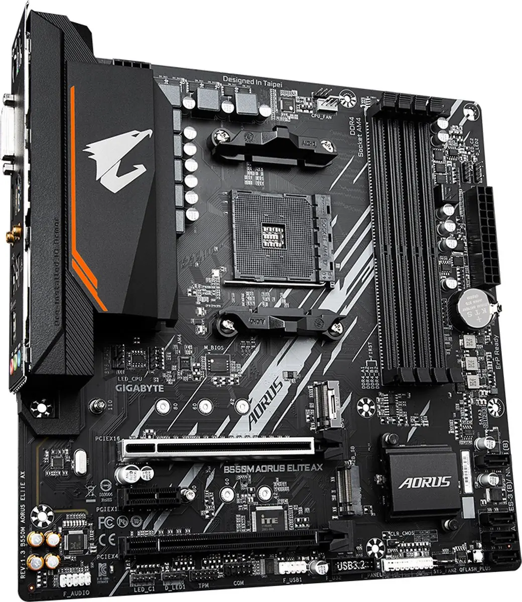 Gigabyte B550M AORUS ELITE AX Moederbord - AM4