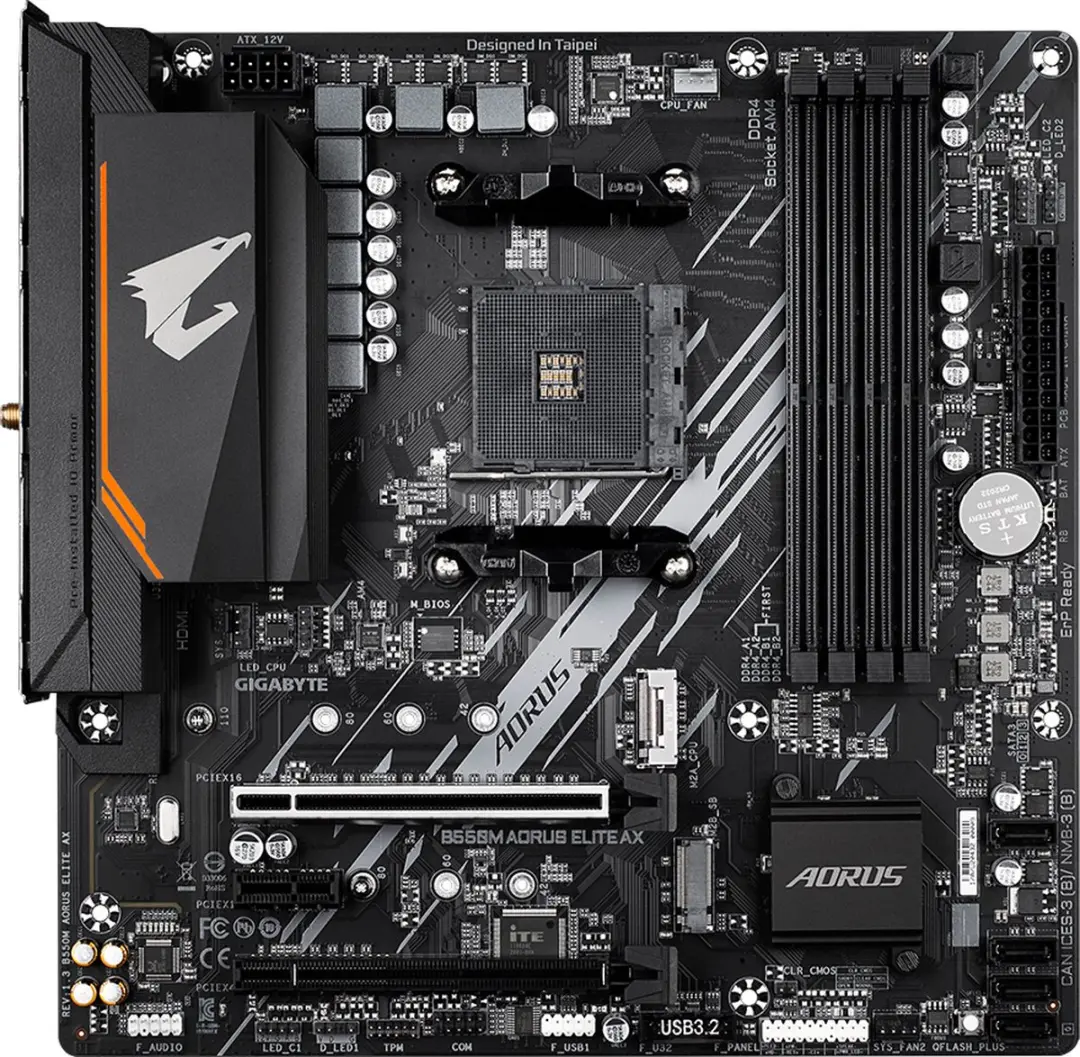Gigabyte B550M AORUS ELITE AX Moederbord - AM4 - afbeelding 6 van 6