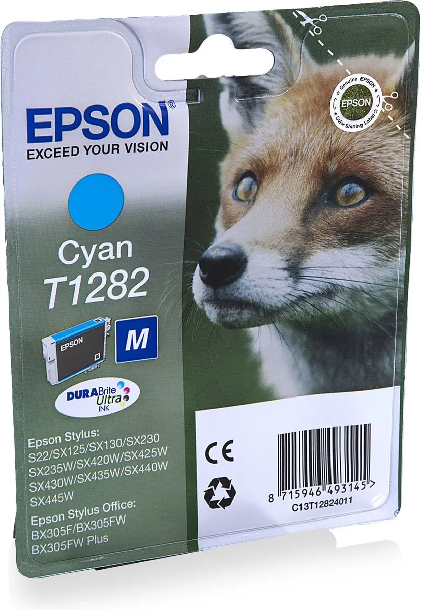 Epson T1282 Cyan DURABrite Ultra Inktpatroon 3.5ml