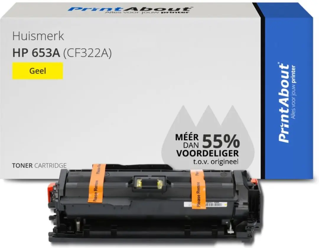 PrintAbout Huismerk HP 653A CF322A Toner - Geel