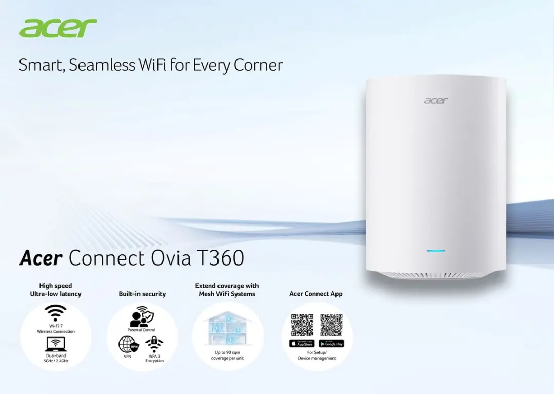 Acer Ovia T360 WiFi 7 Mesh Router 2-pack - Wit