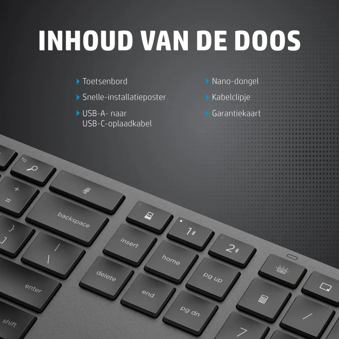 HP 975 Dual-Mode Draadloos Toetsenbord 3Z726AA - Zwart