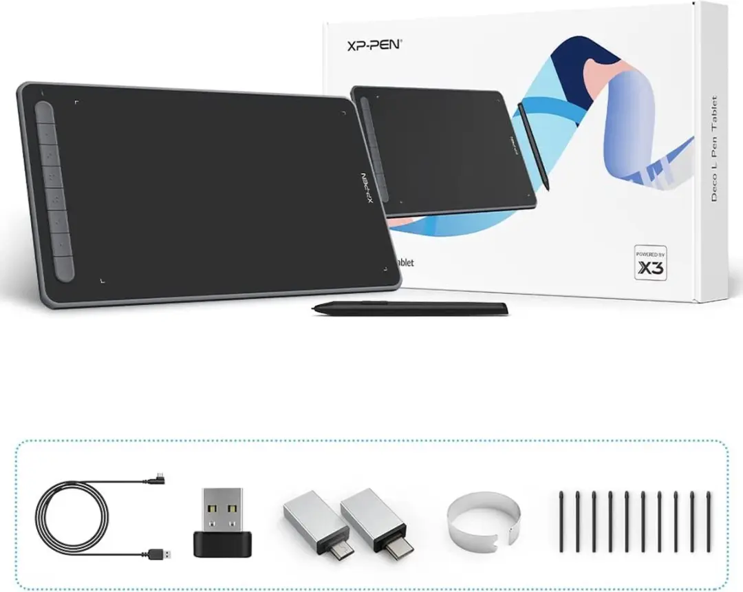 XPPen Deco LW IT1060B Tekentablet 10x6 Inch - 8192 Niveaus - Zwart