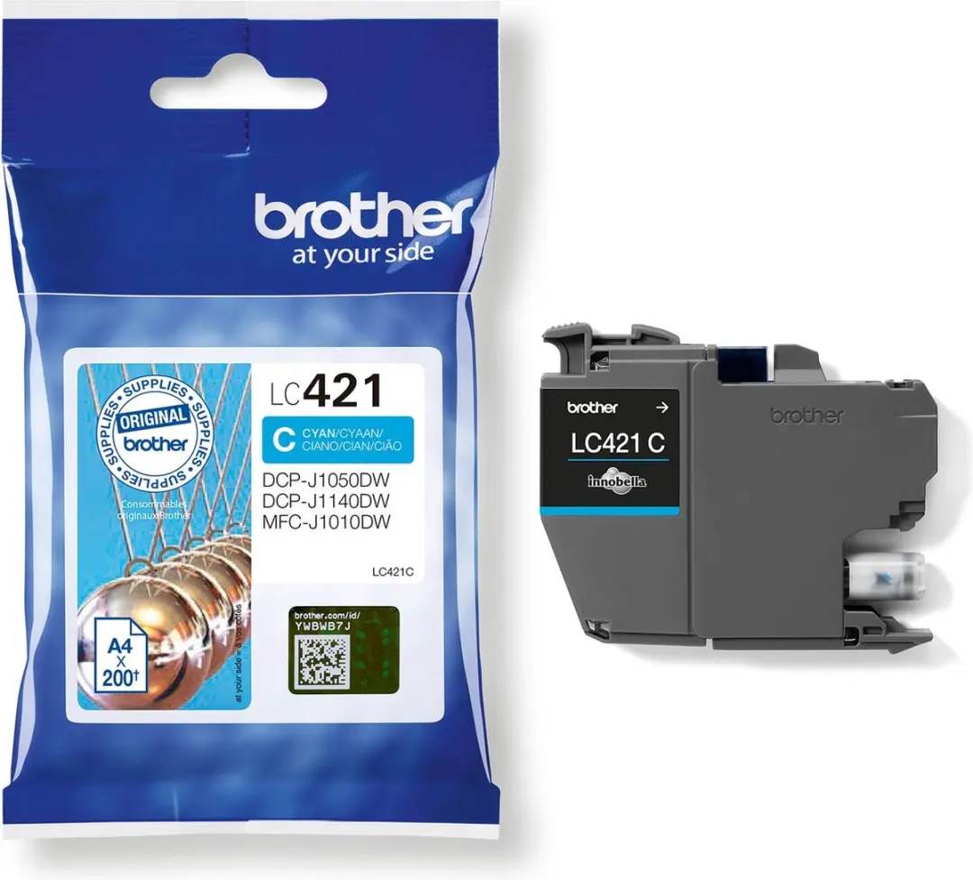 Brother LC-421C Inktcartridge - Blauw - 200 pagina's