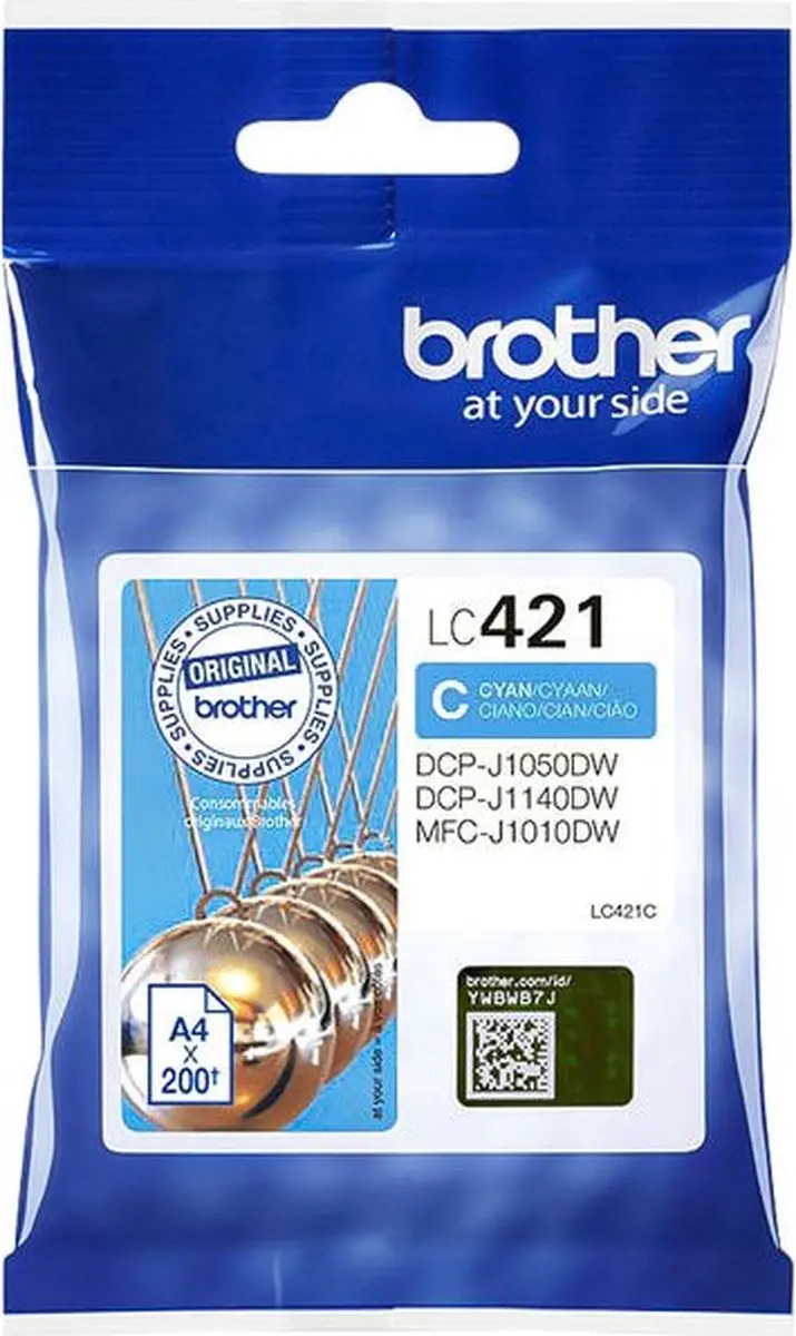Brother LC-421C Inktcartridge - Blauw - 200 pagina's
