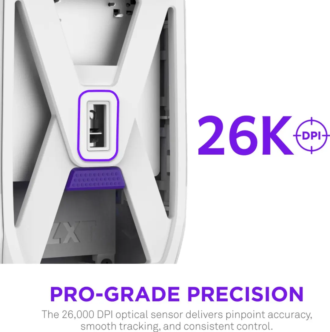 NZXT MS-101NW-02 Gaming Muis - Rechtshandig - Wit - 26.000 DPI