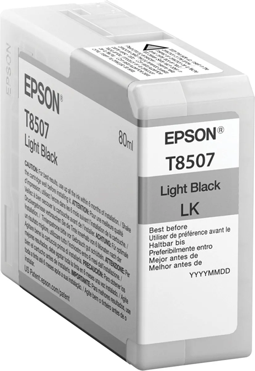 Epson T8507 UltraChrome HD Inktcartridge Licht Zwart - 80ml