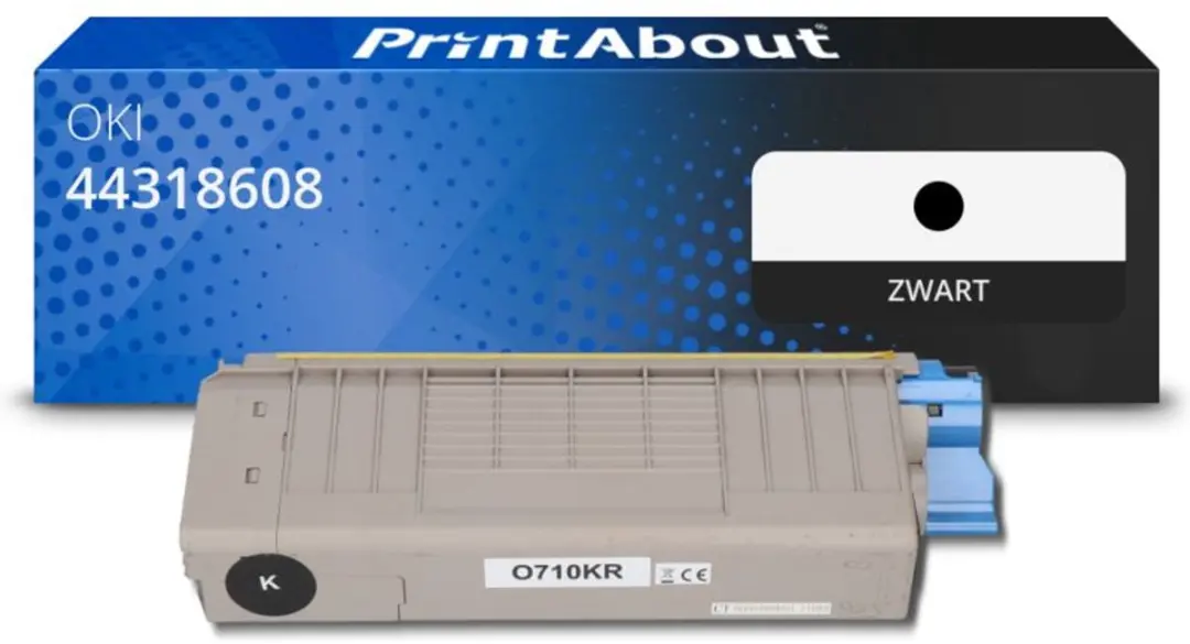 PrintAbout OKI 44318608 Toner Zwart