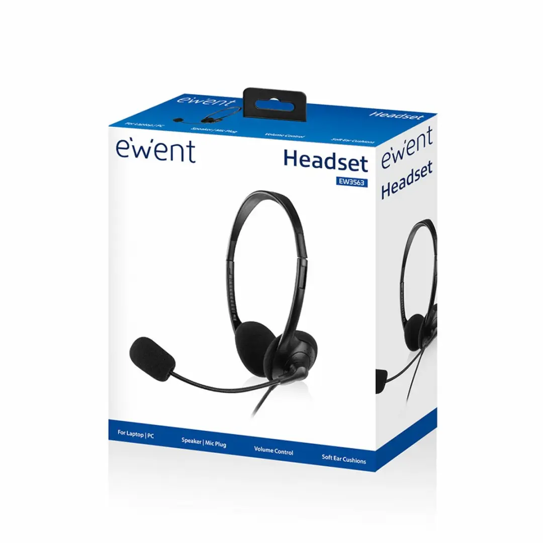 Ewent EW3563 Headset 2x 3.5mm Jack 2,1m - Zwart