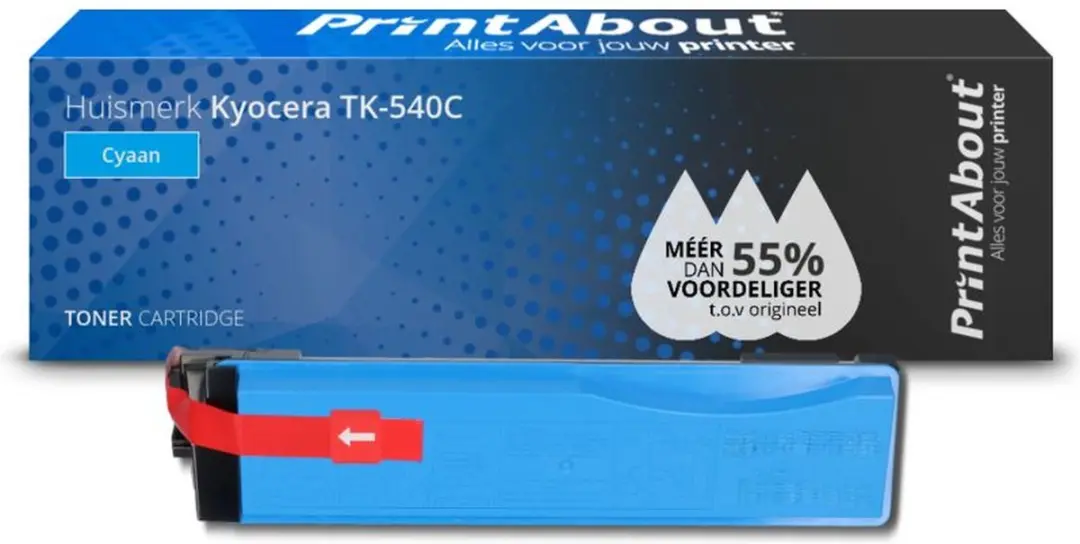 PrintAbout Kyocera TK-540C Toner Cyaan - 19.000 Pagina's