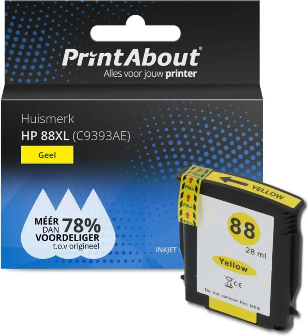 PrintAbout Inktcartridge C9393AE Geel