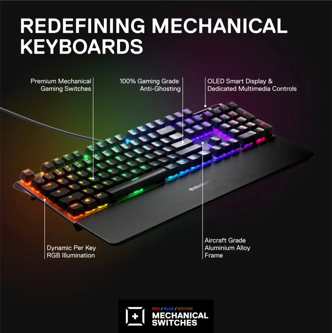 SteelSeries Apex 7 64636 Gaming Toetsenbord - Red Switch - Zwart