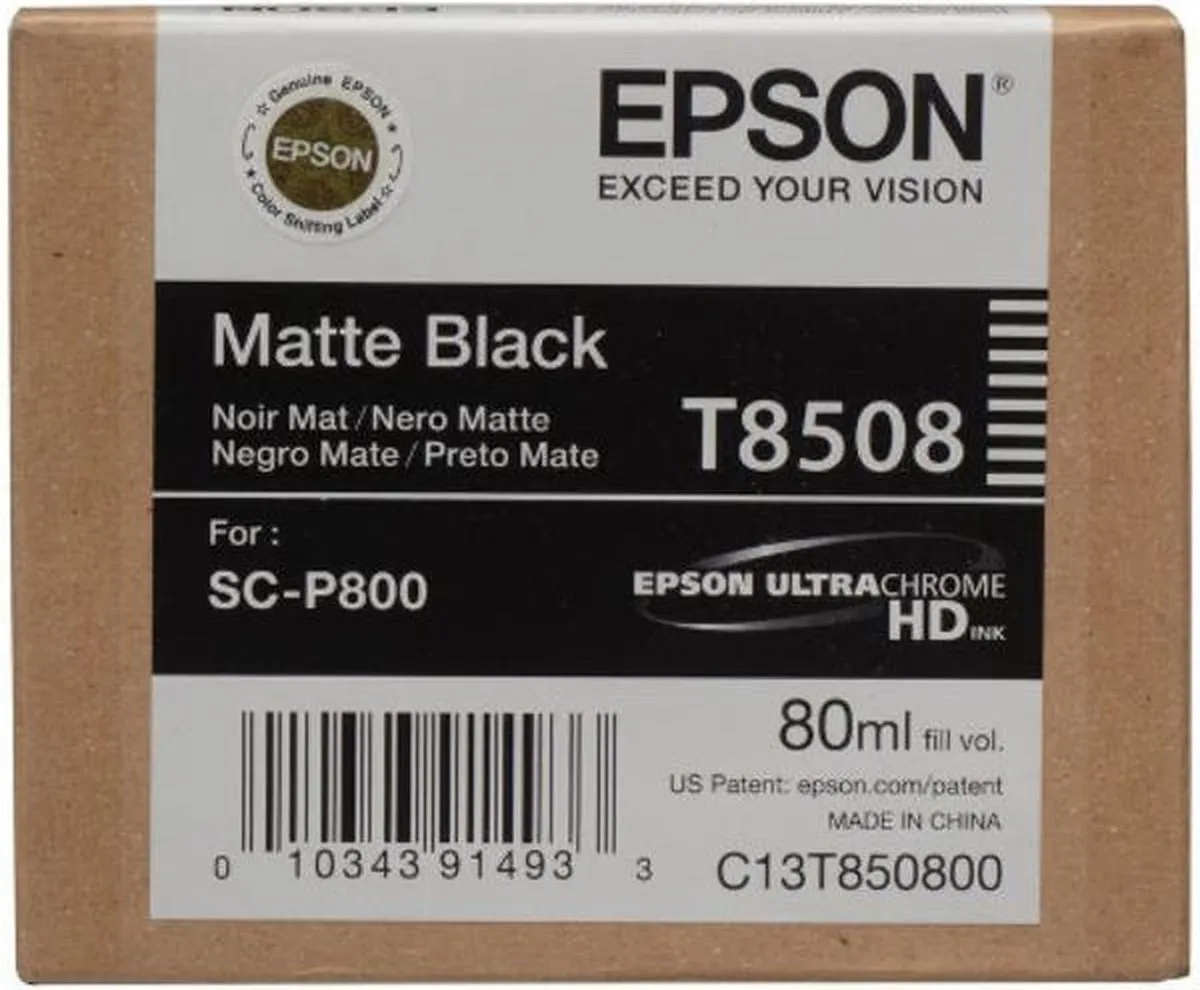Epson T850800 Inktcartridge Zwart - 80ml