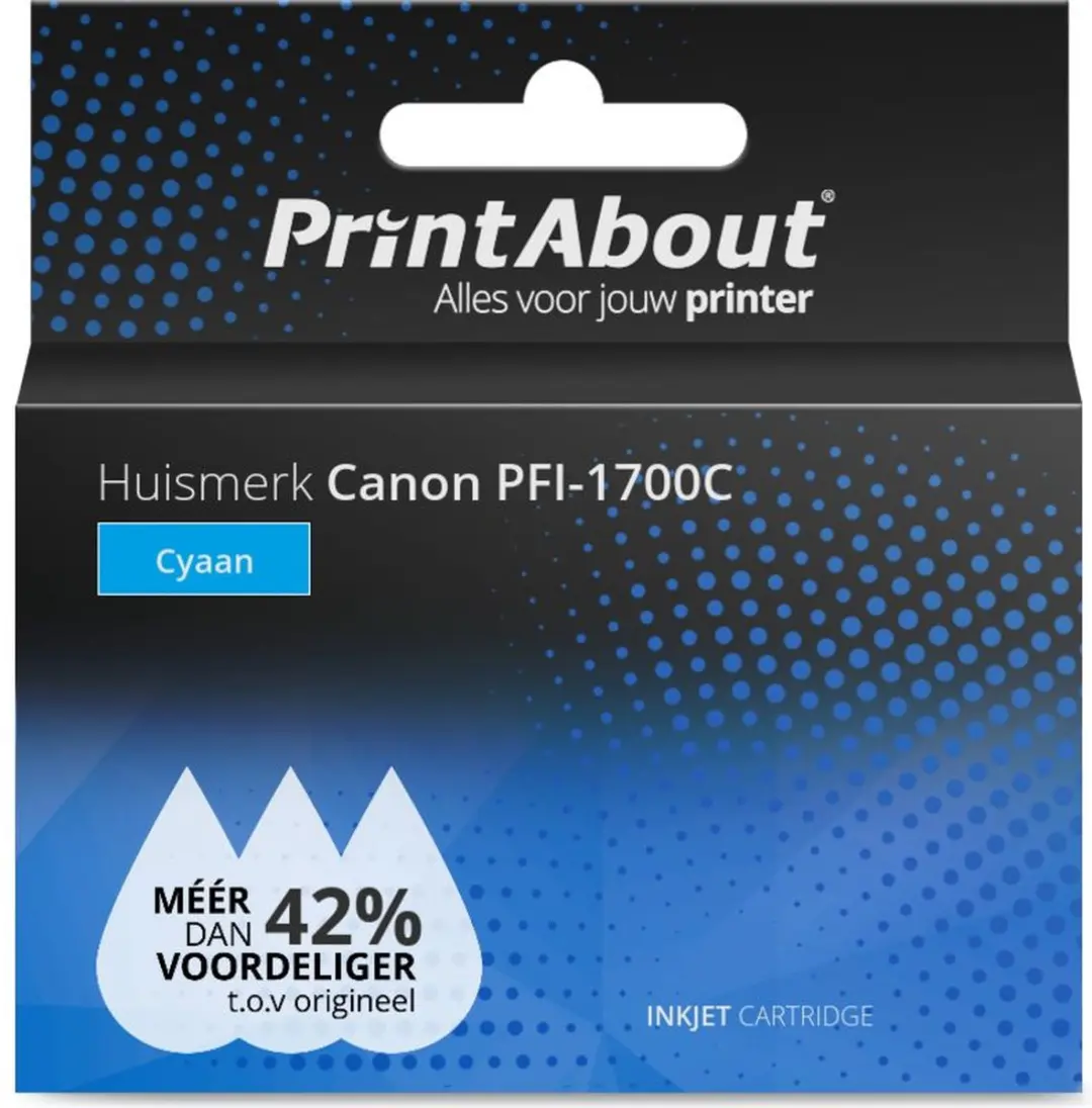 PrintAbout Canon PFI-1700C Inktcartridge Cyaan 700ml