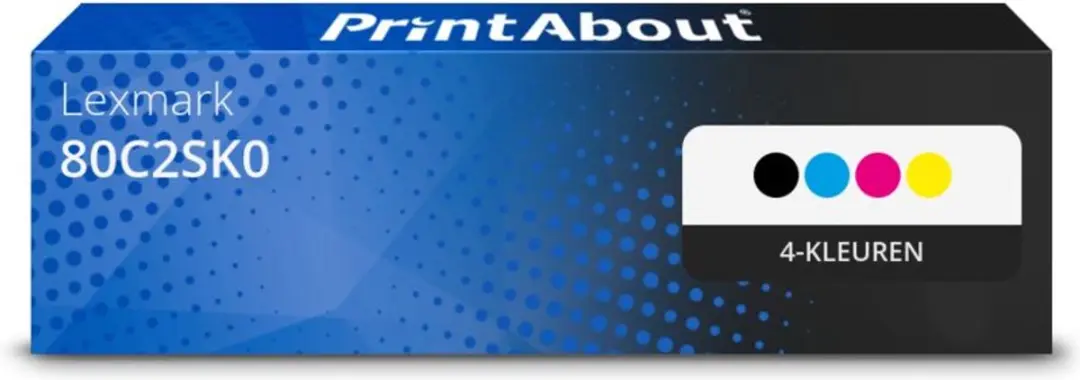 PrintAbout Lexmark 80C2SK0 Voordeelbundel Toner 4-kleuren - 9.350 pagina's