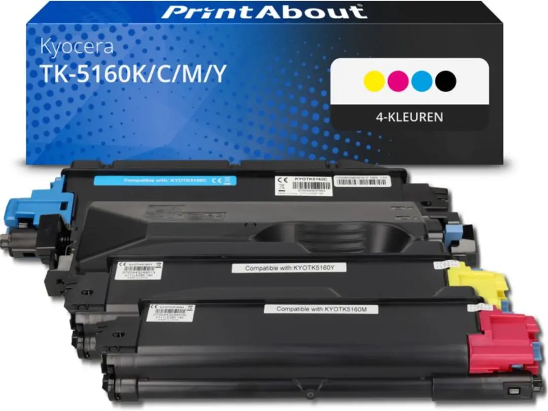 PrintAbout Toner TK-5160K/C/M/Y 4-kleuren Voordeelbundel - 56.500 pagina's