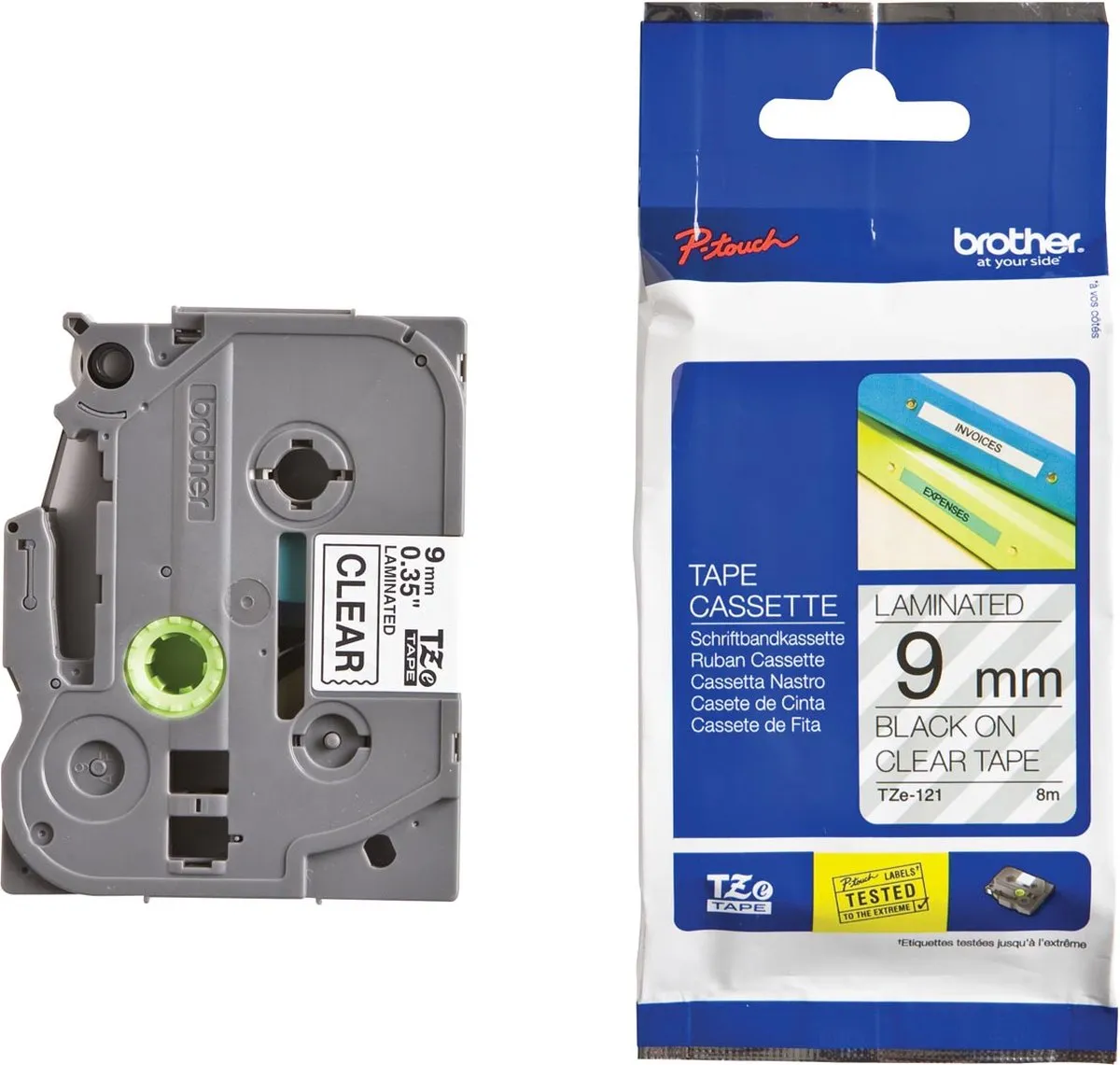 Brother TZE121 Laminatietape 9mm - Transparant