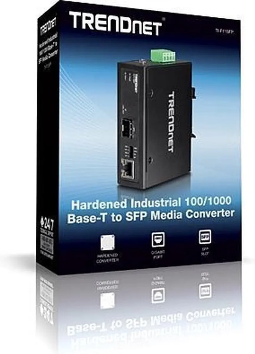 Trendnet TI-F11SFP Netwerkmedia Converter 1000 Mbit - Zwart