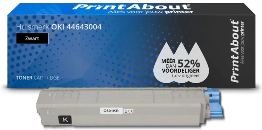 PrintAbout Huismerk 44643004-PA Toner Zwart