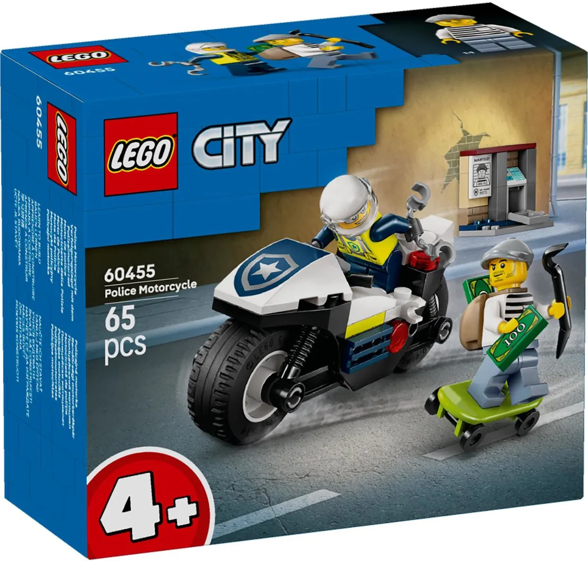 LEGO City Achtervolging Politiemotor 60455 - 2 Minifiguren