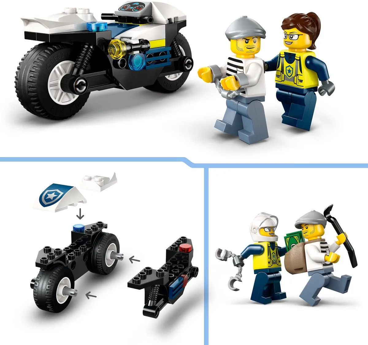 LEGO City Achtervolging Politiemotor 60455 - 2 Minifiguren
