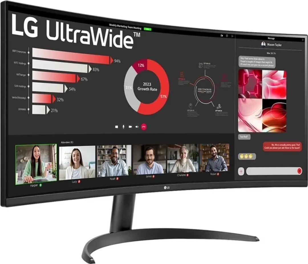 LG 34WR50QC-B Ultrawide Monitor 34 inch - QHD - 100Hz - afbeelding 5 van 6