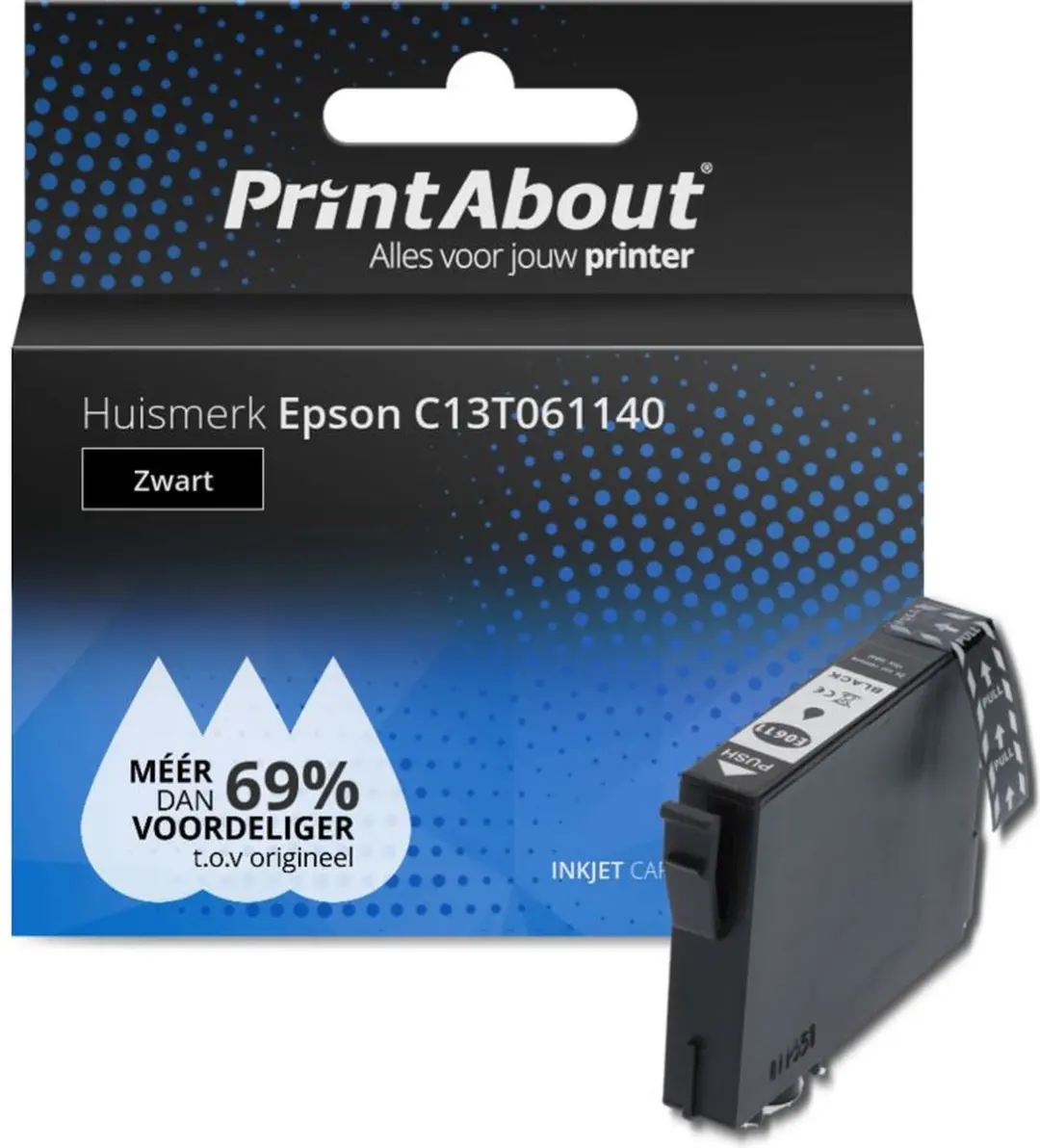 PrintAbout Inktcartridge C13T061140 Zwart