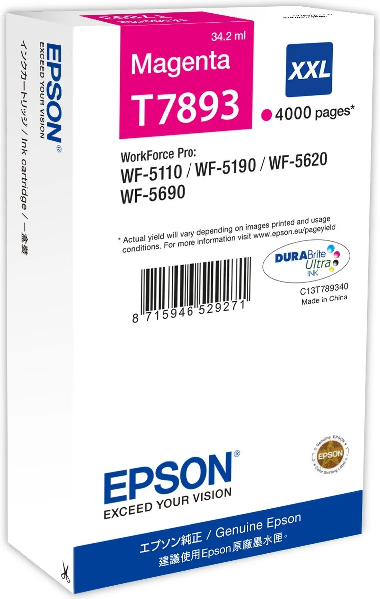 Epson T7893XXL Magenta Inktcartridge
