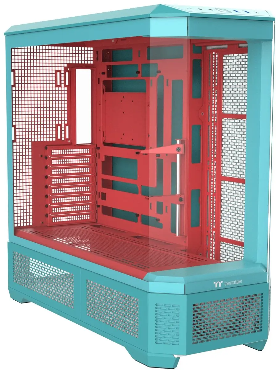 Thermaltake View 600 TG PC Behuizing - 4x4mm Gehard Glas - Mint/Rood