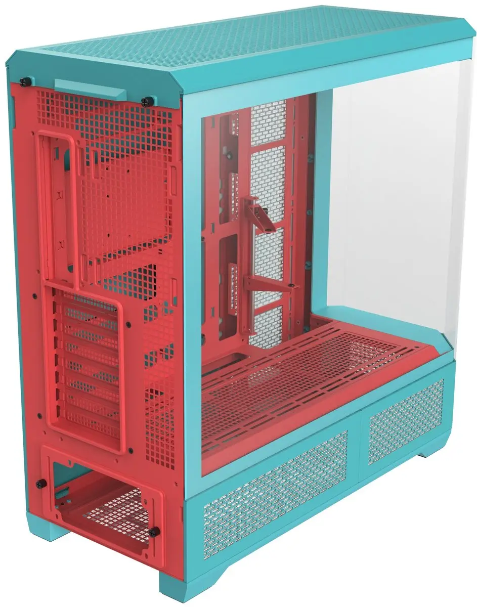 Thermaltake View 600 TG PC Behuizing - 4x4mm Gehard Glas - Mint/Rood - afbeelding 6 van 6