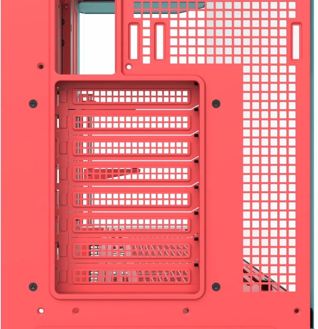 Thermaltake View 600 TG PC Behuizing - 4x4mm Gehard Glas - Mint/Rood