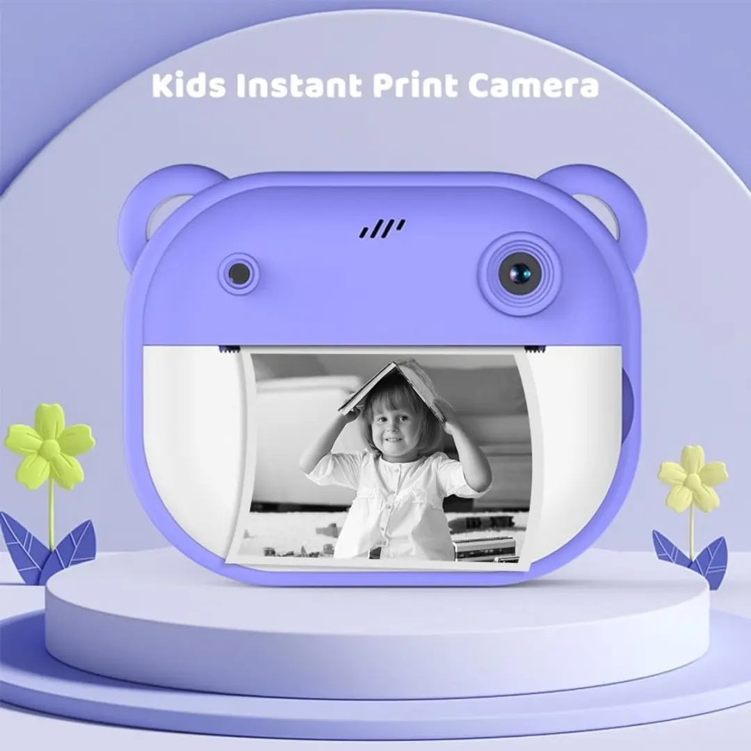 ECTEATOY Kids Print Camera - Mini Printer Paars - 1080P Bluetooth