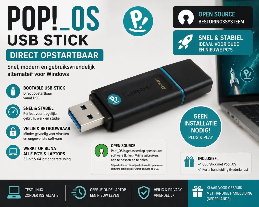 Kingston Pop! OS Linux USB Stick 64GB