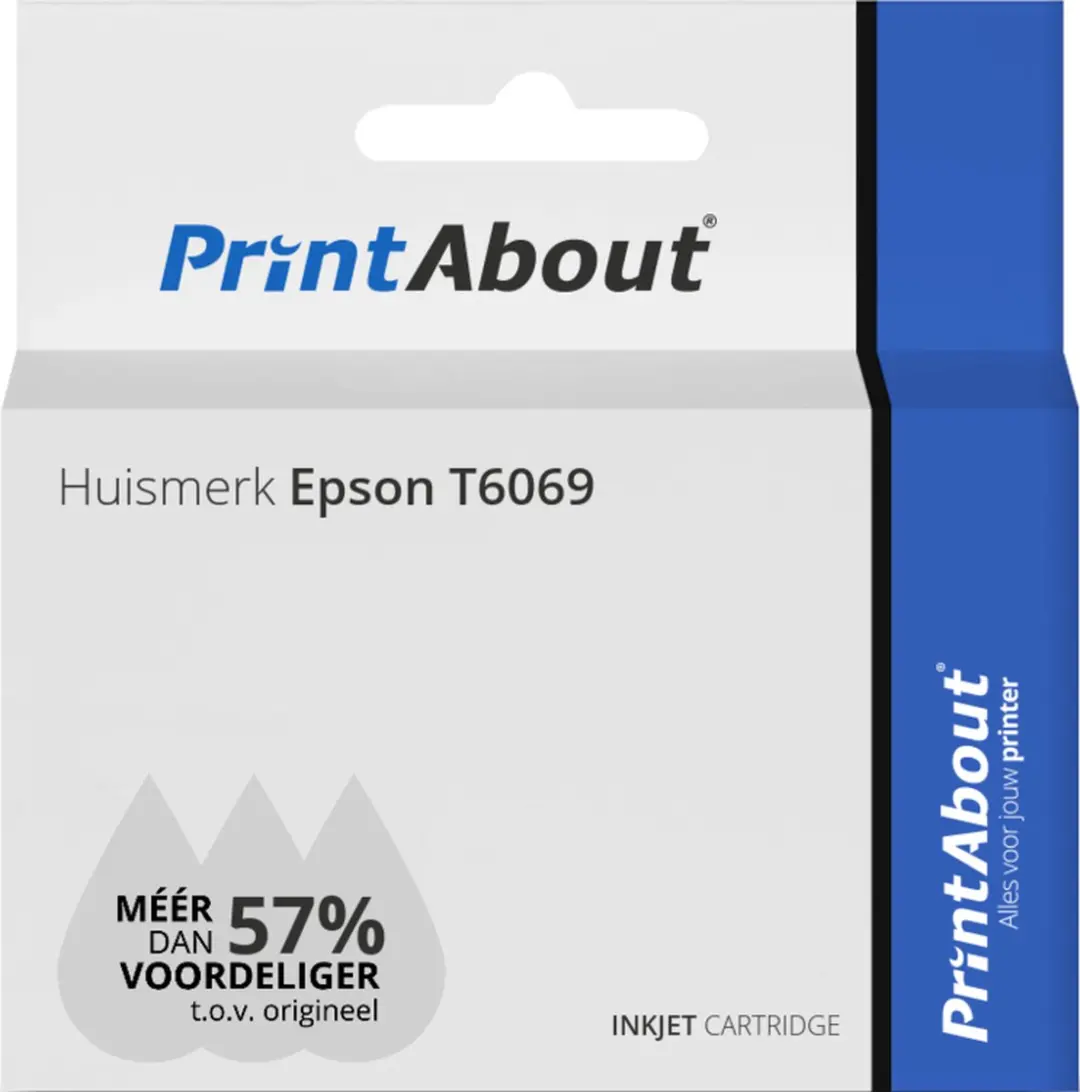 PrintAbout T6069 Inktcartridge Licht Licht-zwart - 220ml