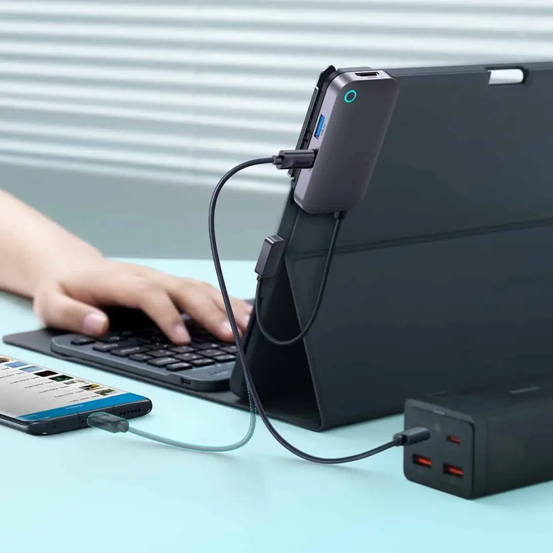 Baseus PadJoy USB-C HUB 6-in-1 - Grijs