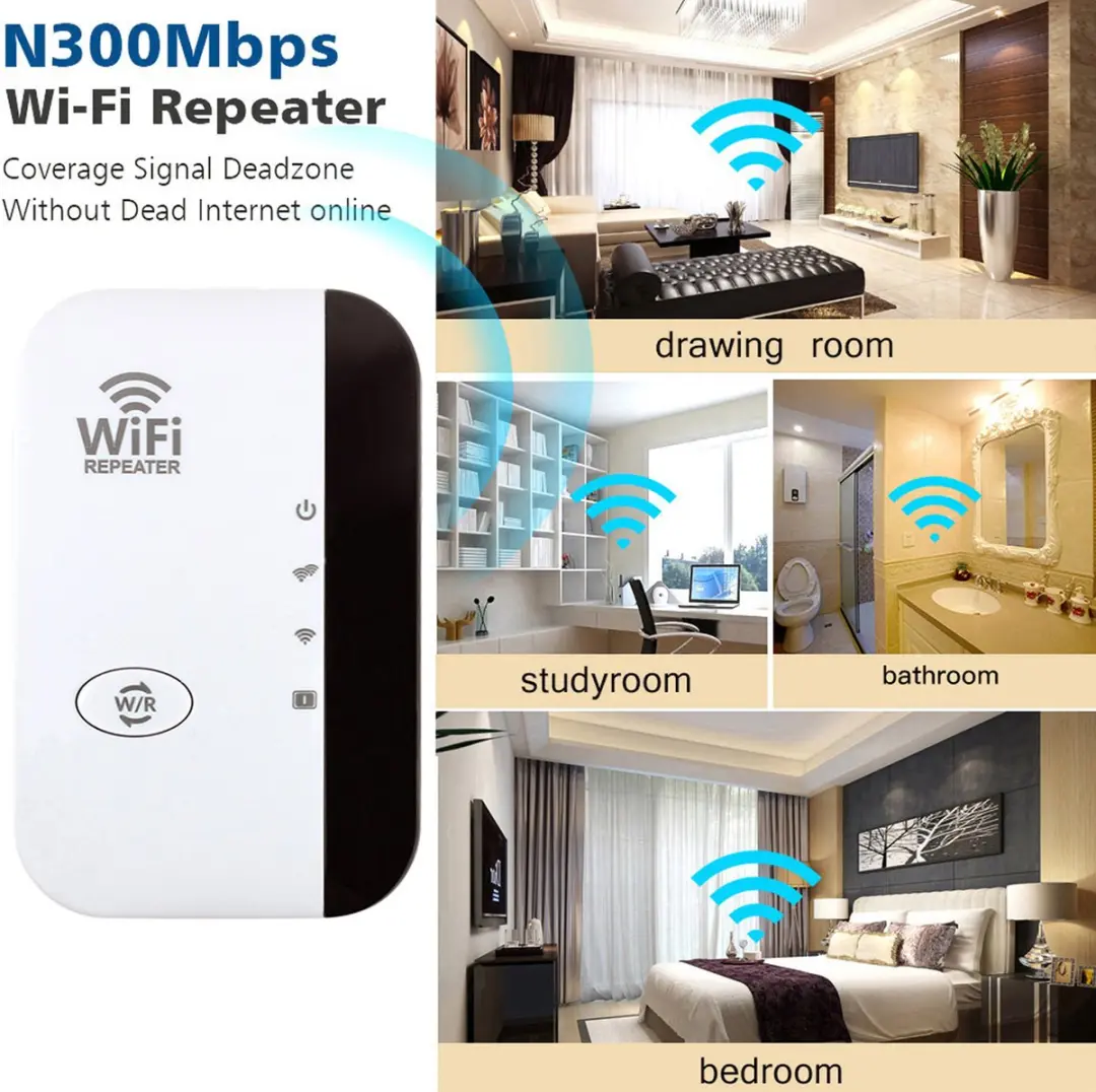 RedParrot Compact WiFi Versterker 300Mbps - Wit - afbeelding 6 van 6