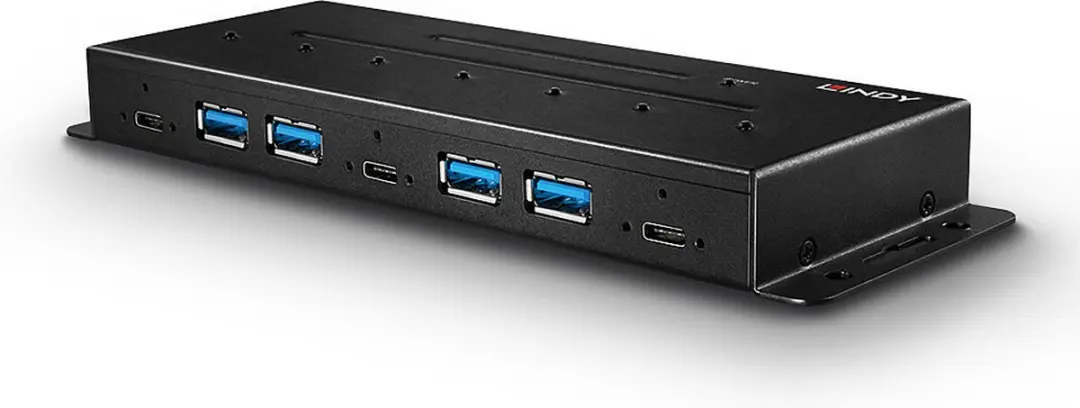 Lindy 43275 USB-hub 7 Poorten USB-A - 10 Gbit/s - Zwart