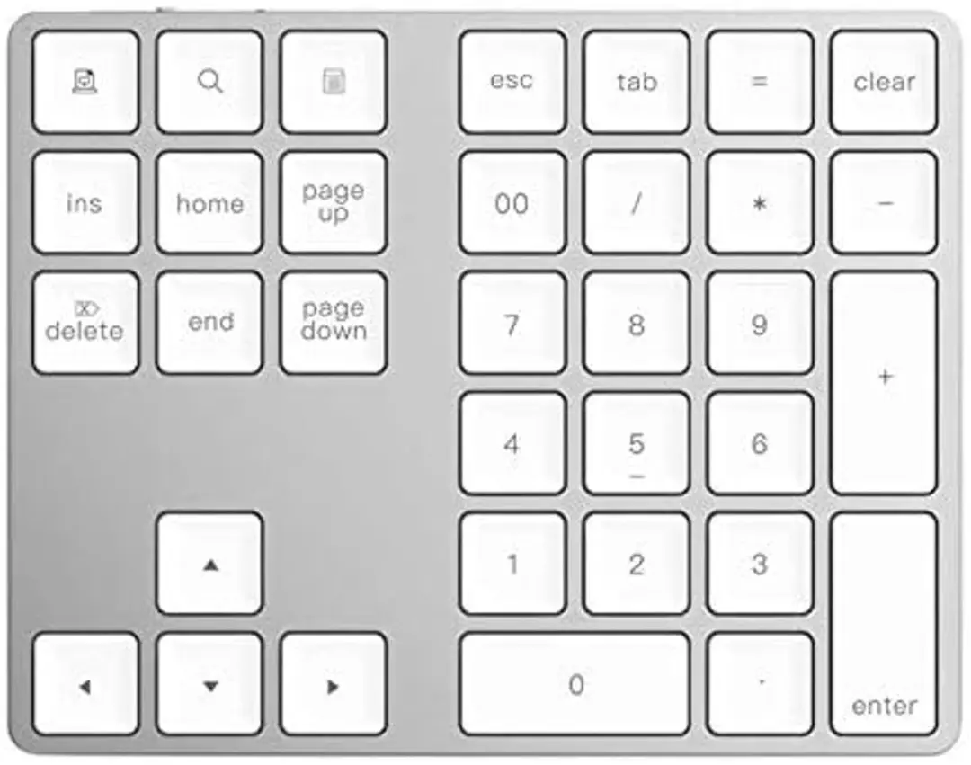 NÖRDIC Numeriek Toetsenbord USB-C Numpad - 34 Toetsen - Wit/Zilver