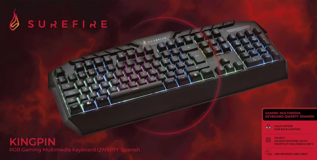 Verbatim KingPin 48830 Gaming Toetsenbord - Spaans - Zwart