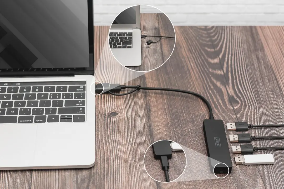 Digitus DA-70235 USB-hub 4 Poorten USB 3.0 - Zwart