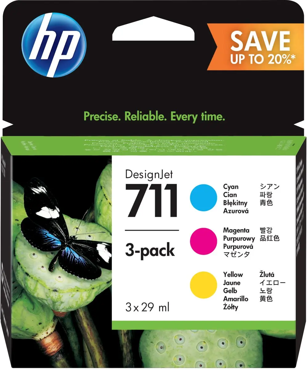 HP 711 CMY 3-Pack Inktcartridges