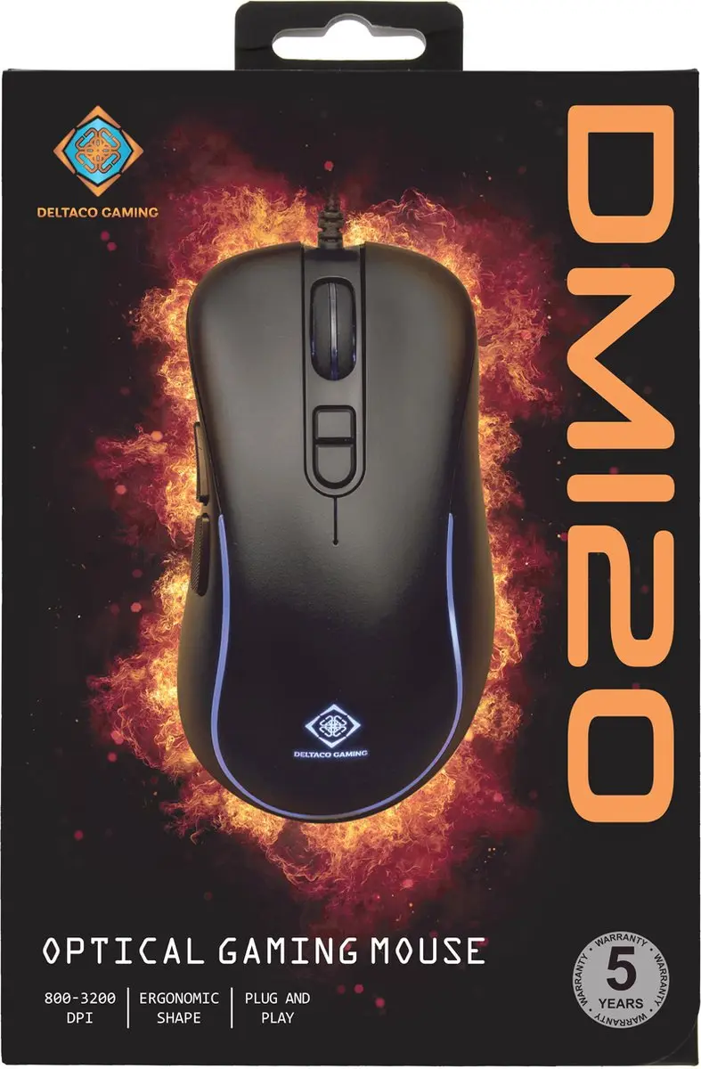 Deltaco Gaming DM120 GAM-104 Gamingmuis - Huano-schakelaars - 7 Knoppen - Zwart