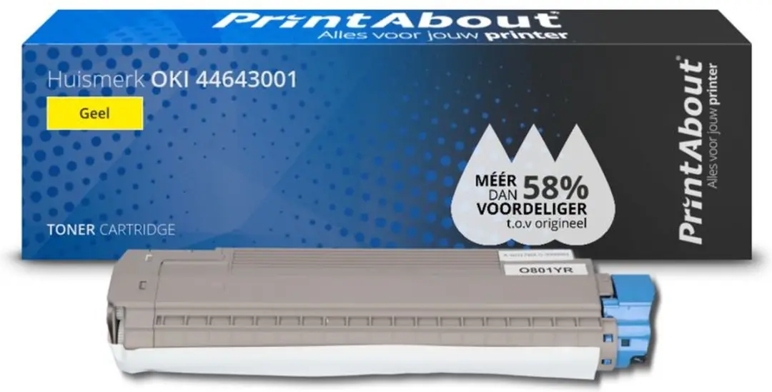 PrintAbout OKI 44643001 Toner Geel - 8.000 Pagina's