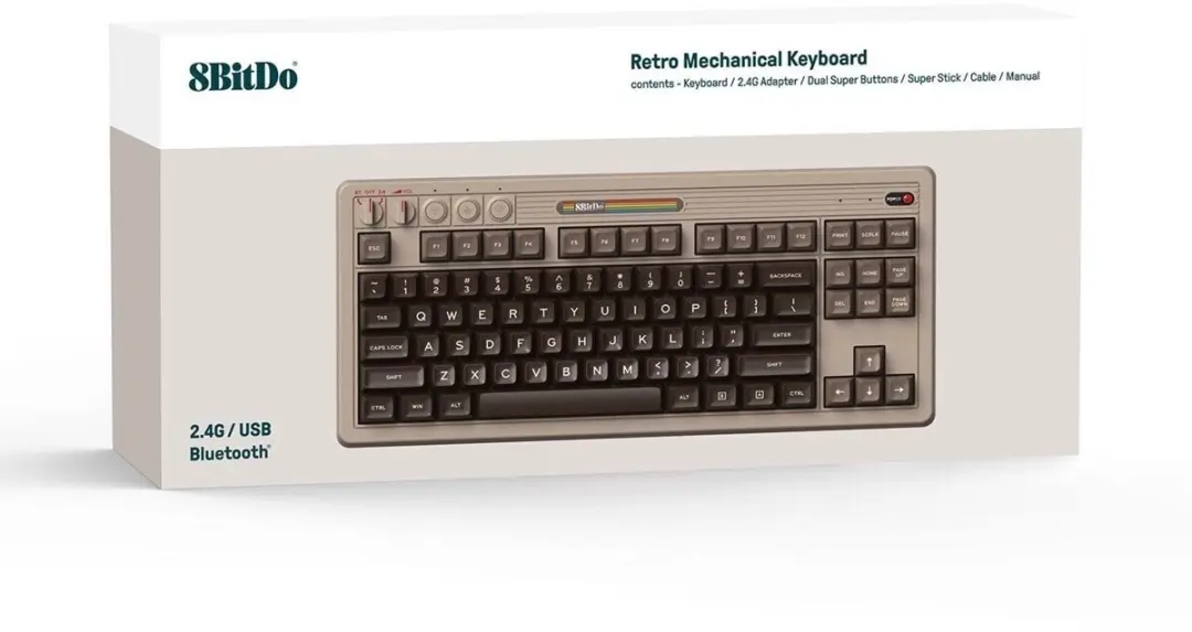 8Bitdo C64 Edition RET00489 Toetsenbord - Grijs