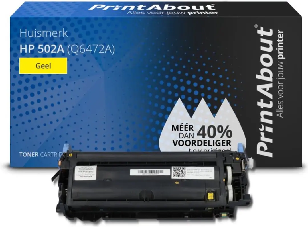 PrintAbout HP 502A (Q6472A) Toner Geel - 20.250 Pagina's