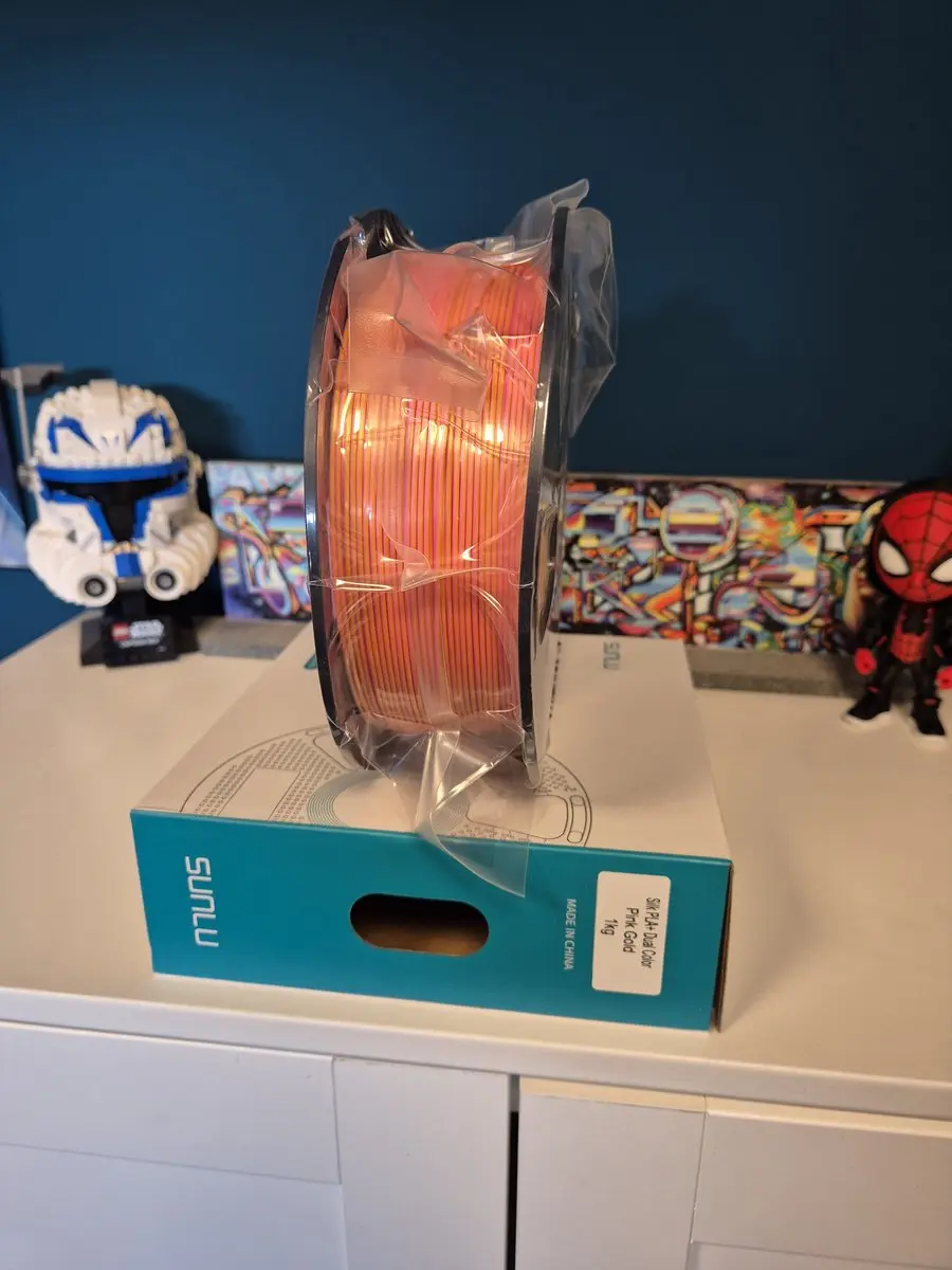 Sunlu Silk PLA+ Dual Color Filament 1kg - Roze Goud