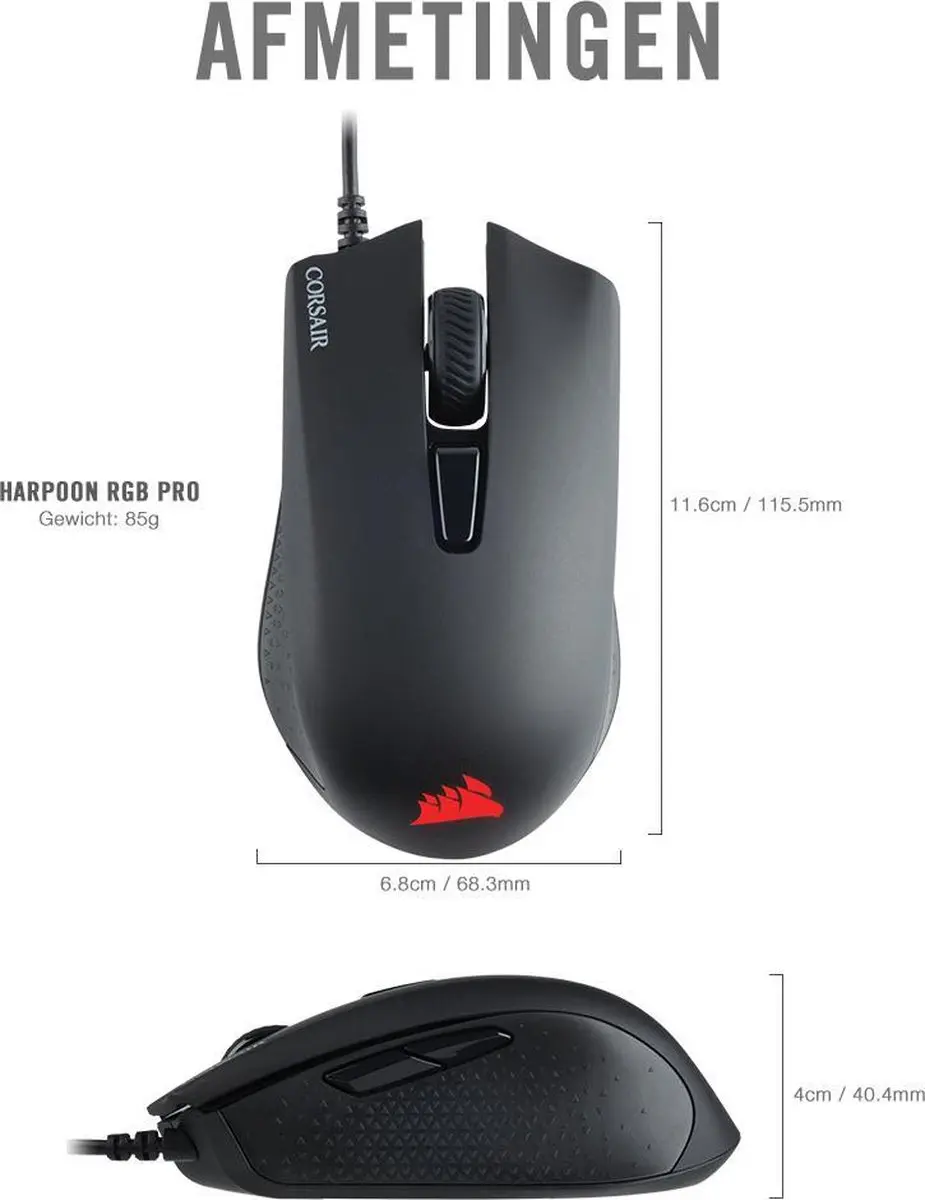 Corsair Harpoon RGB Draadloze Gaming Muis CH-9311011-EU - 10.000 DPI